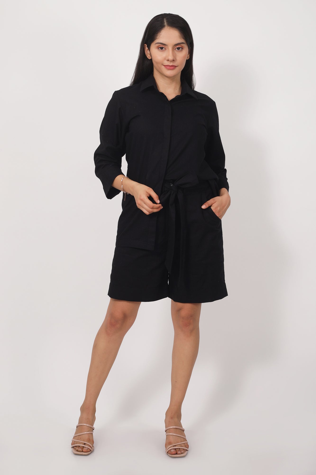 Kiyo Knee-Length Shorts High Waist Pants for Women