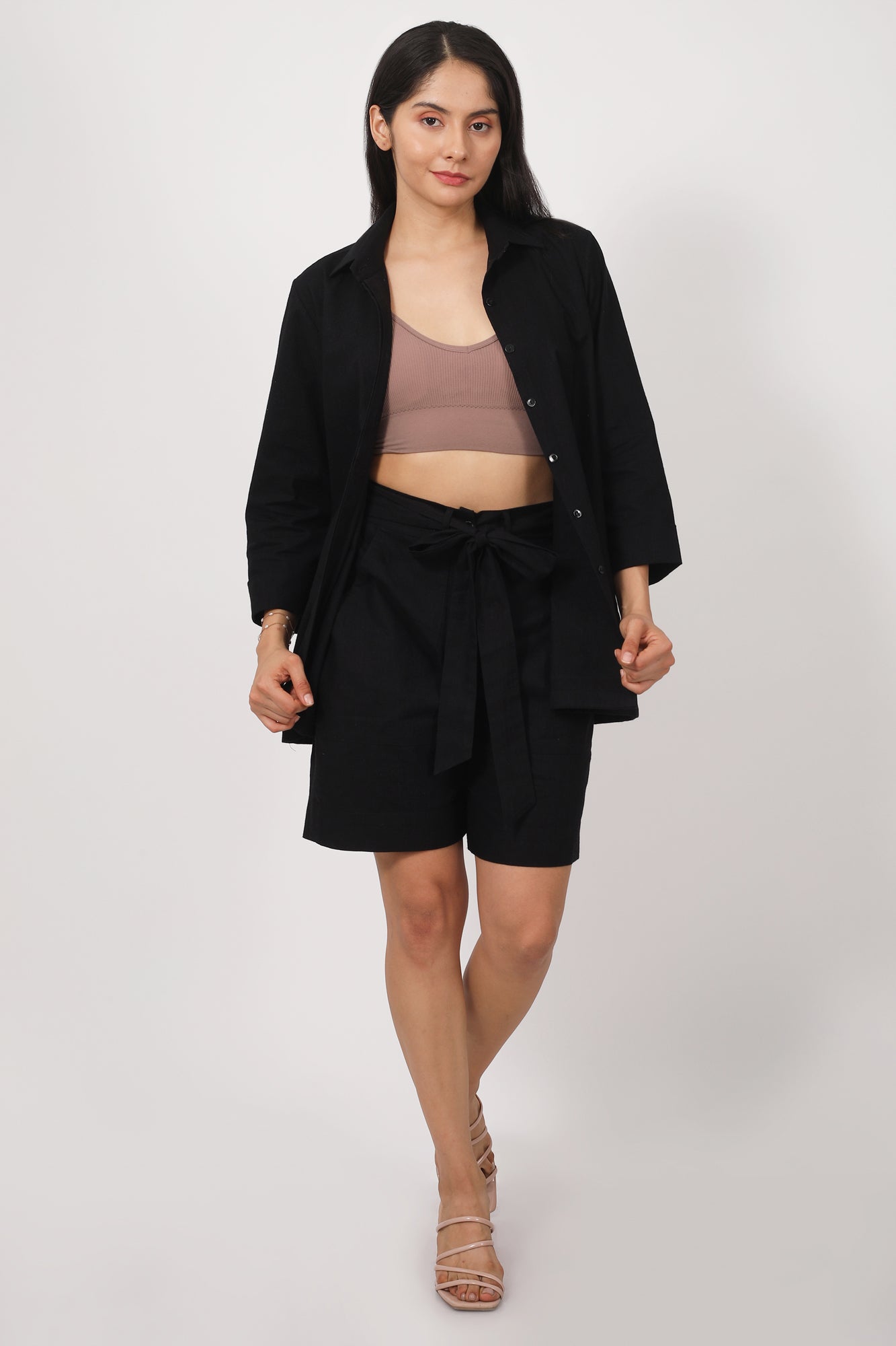 Kiyo Knee-Length Shorts High Waist Pants for Women