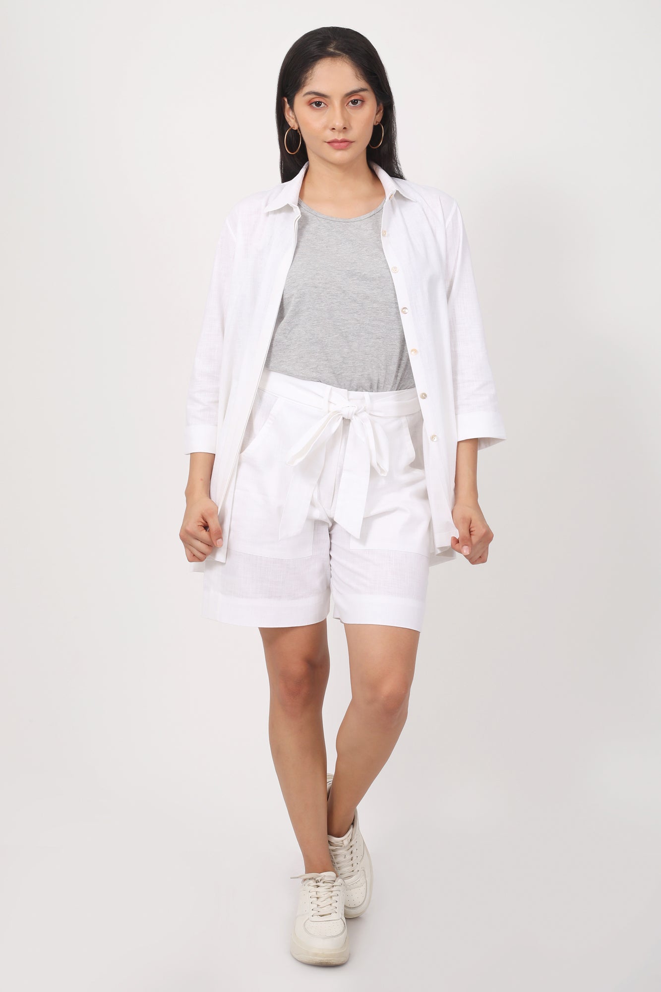 Kiyo Knee-Length Shorts High Waist Pants for Women