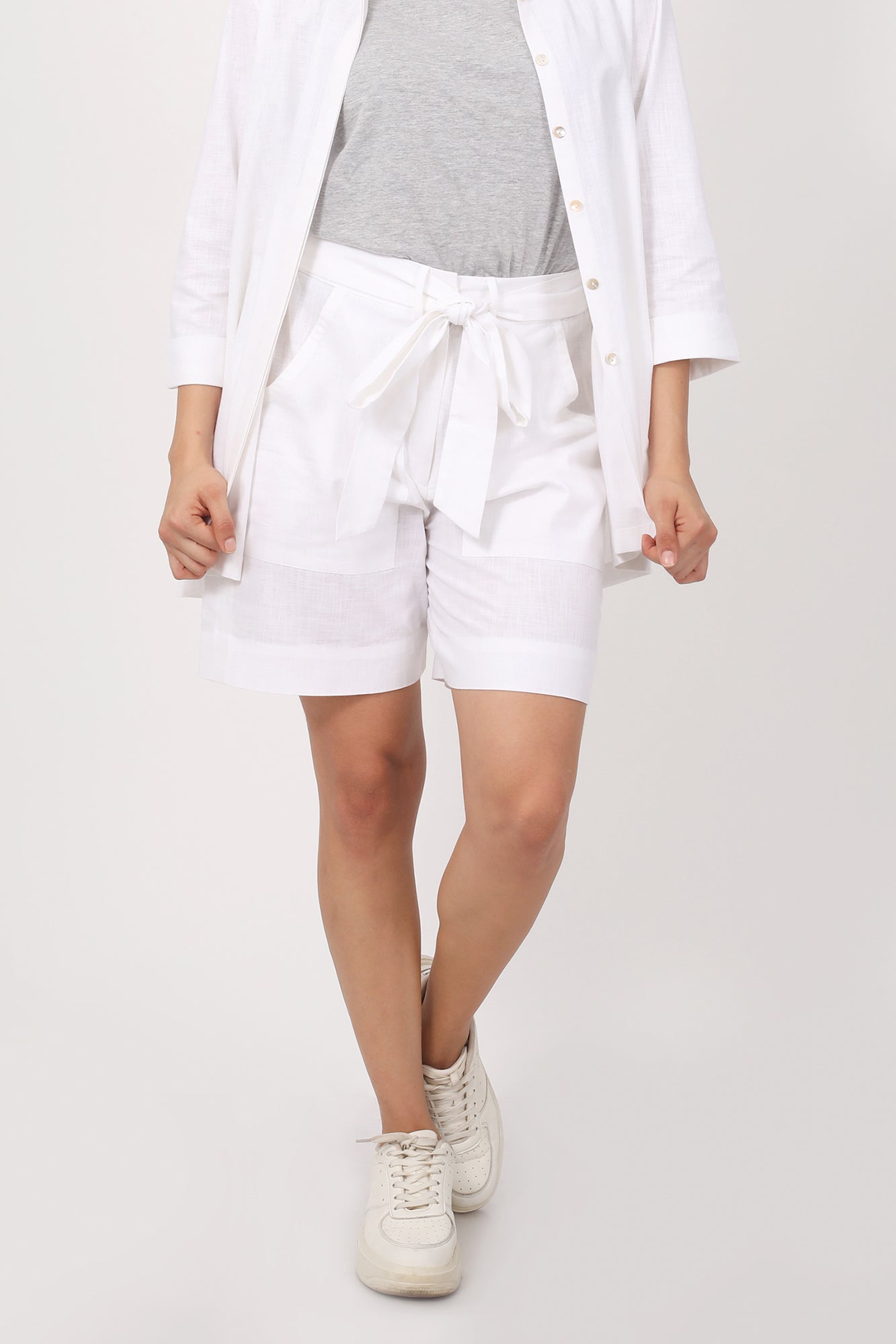 Kiyo Knee-Length Shorts High Waist Pants for Women