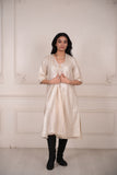 Zehra Overlay/Shrug Chanderi Cotton with Gold Zari Off-White